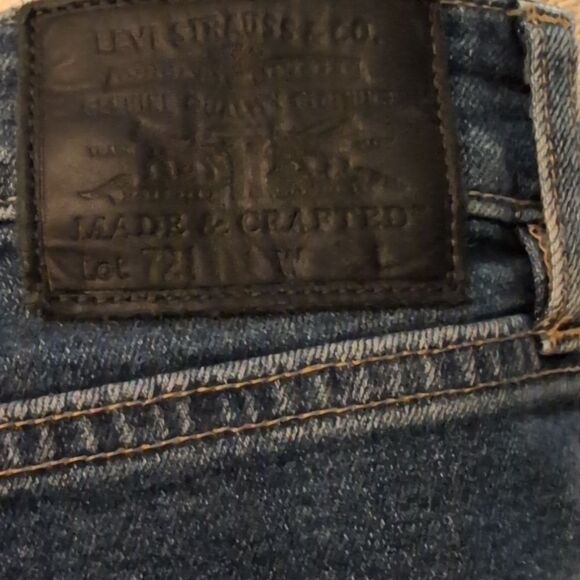 Anthropology Levi's Crafted woven side panels denim high waisted jeans size 27 - Picture 9 of 15